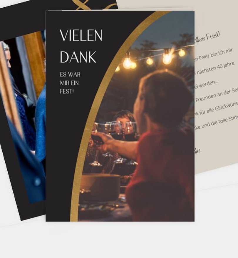 Dankeskarte Geburtstag Golden Number