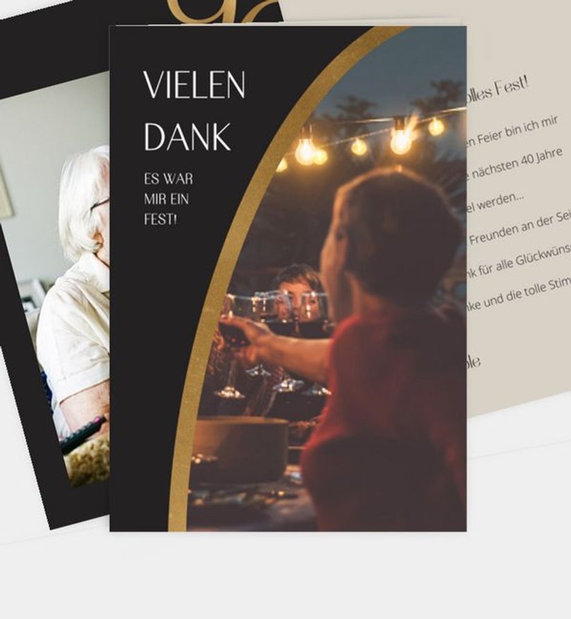 Dankeskarte Geburtstag Golden Number