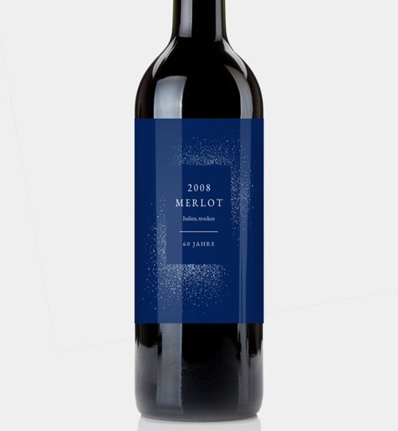 Flaschenetikett Geburtstag Royal Dots