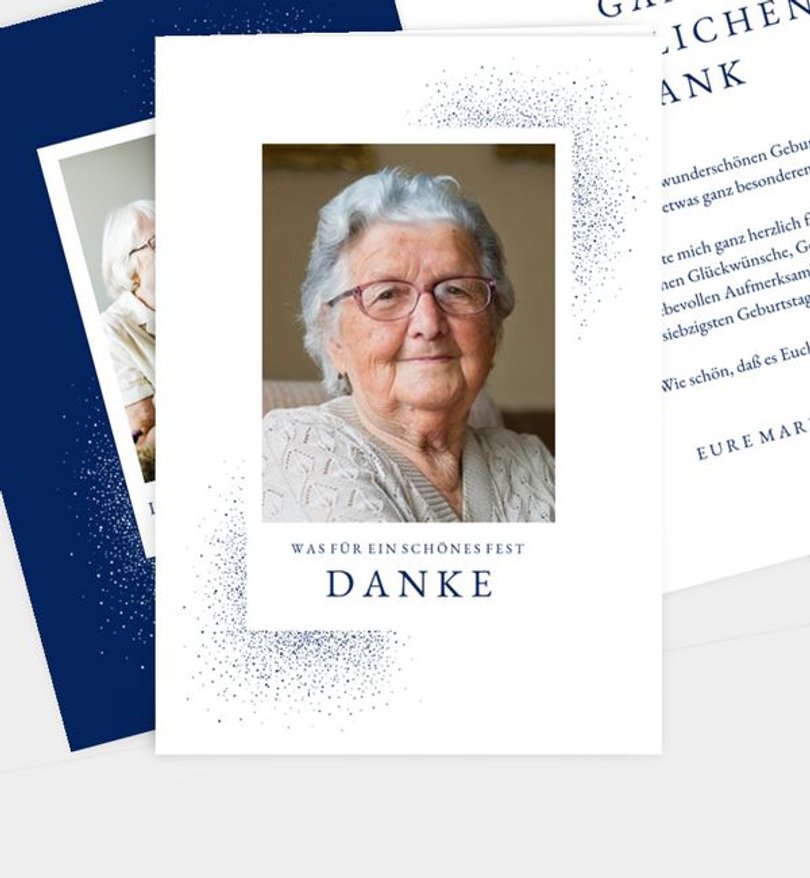 Dankeskarte Geburtstag Royal Dots
