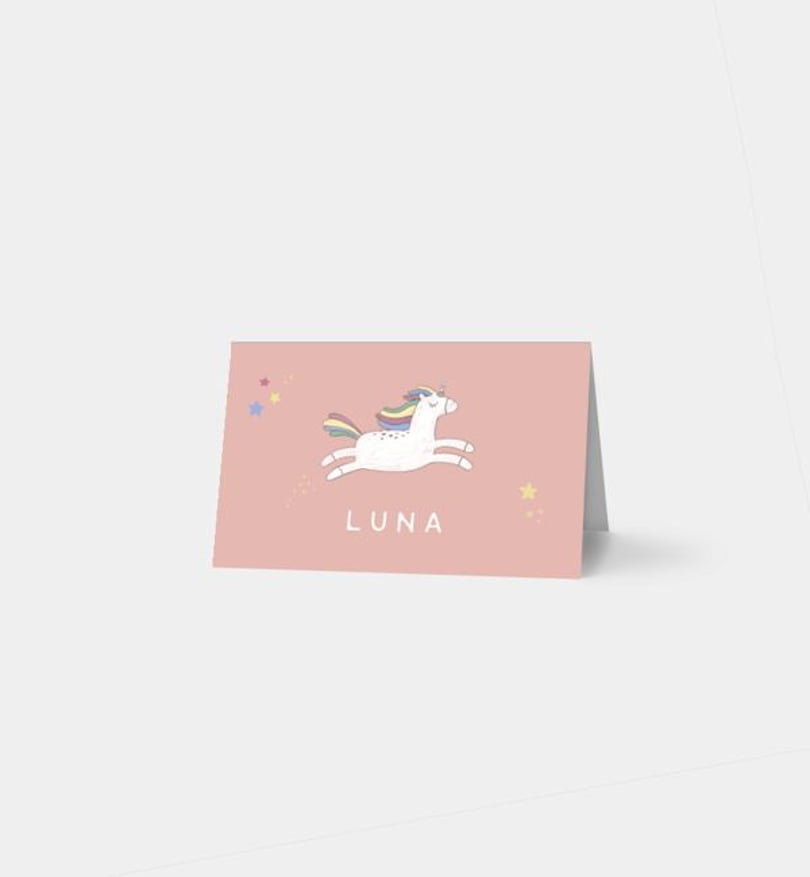 Tischkarte Kindergeburtstag Unicorn