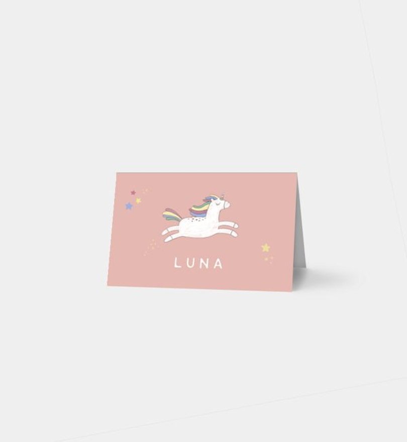 Tischkarte Kindergeburtstag Unicorn