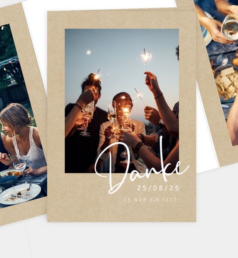 Dankeskarte Geburtstag Voller Freude · Vintage