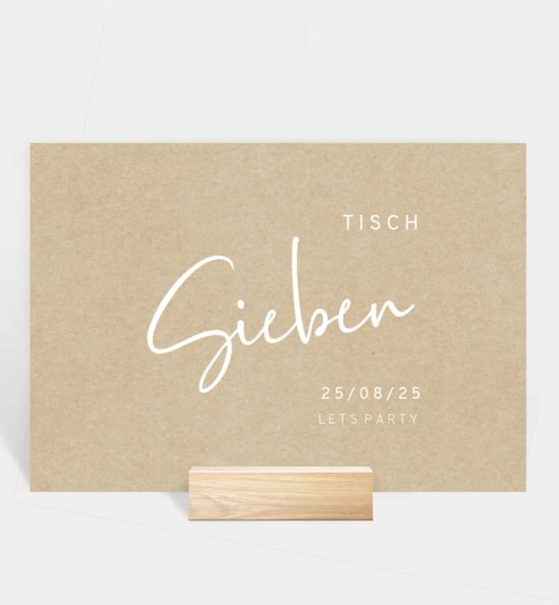 Tischnummer Geburtstag Voller Freude · Vintage