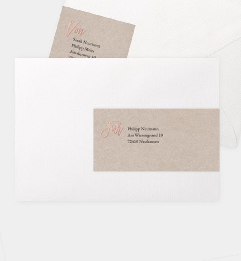 Adressaufkleber Hochzeit Rosegold · Crafty