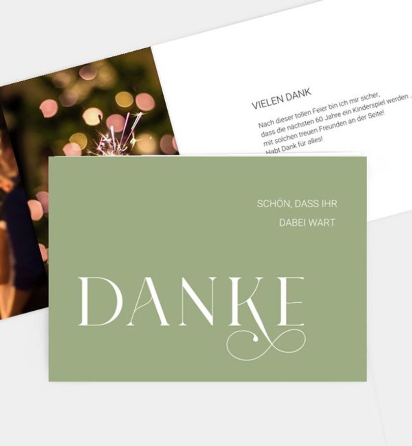 Dankeskarte Geburtstag Modern Font