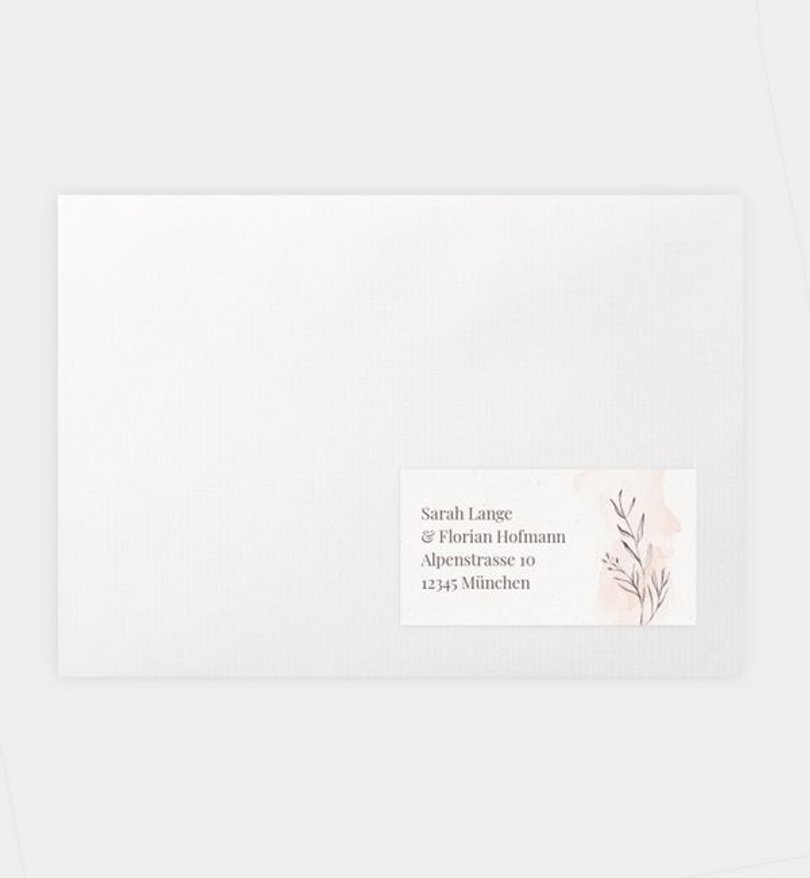 Empfängeraufkleber Hochzeit Lovely Blush