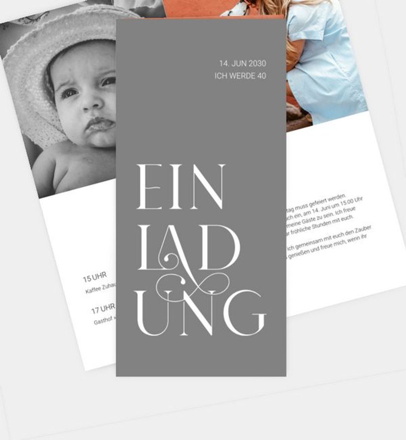Einladungskarte Geburtstag Modern Font
