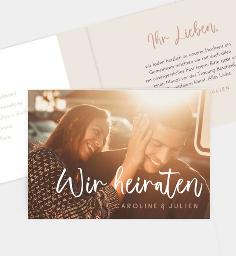 Einladungskarte Hochzeit Unser Tag