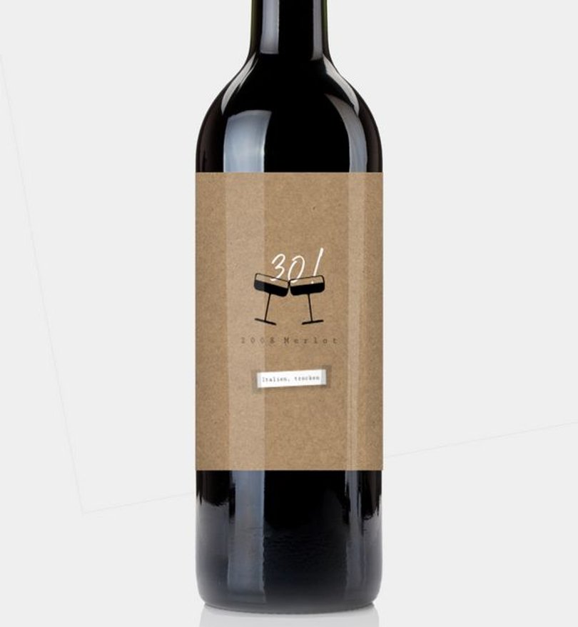 Flaschenetikett Geburtstag Handmade