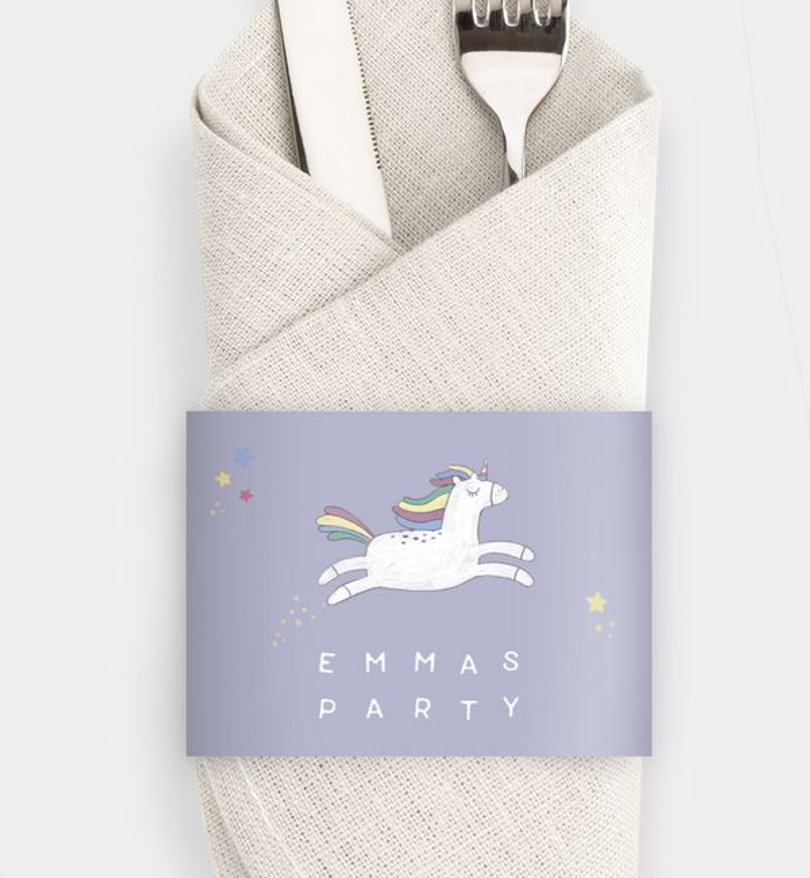Besteck Servietten-Zubehör Kindergeburtstag Unicorn