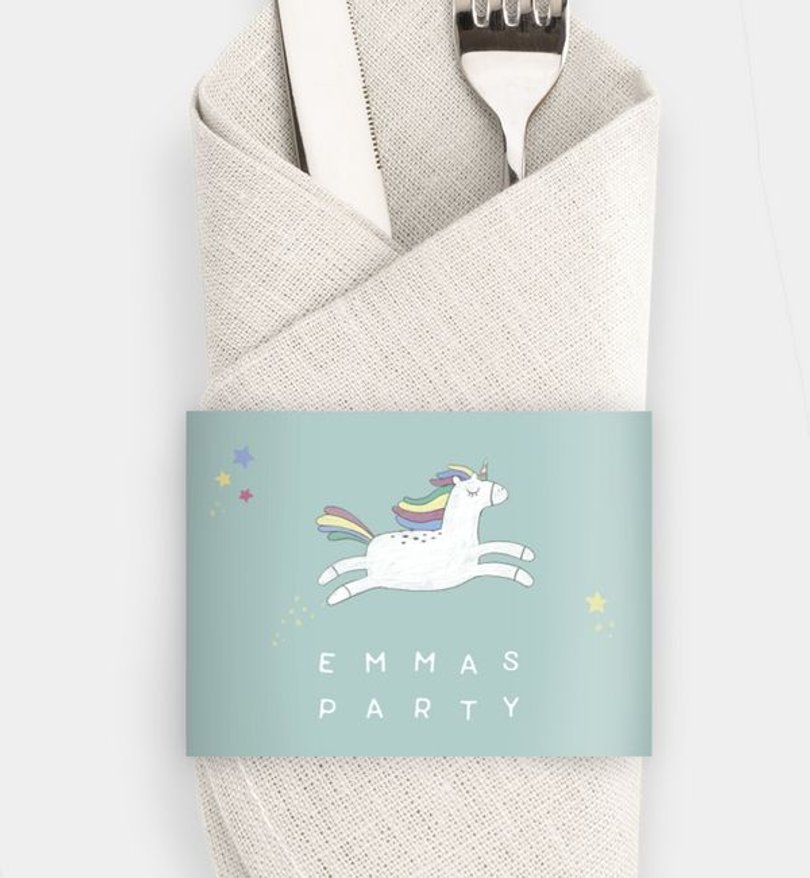 Besteck Servietten-Zubehör Kindergeburtstag Unicorn