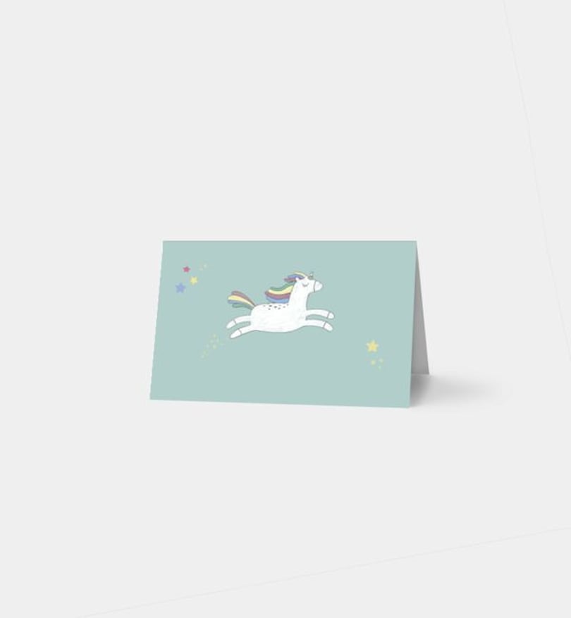 Tischkarte Kindergeburtstag Unicorn