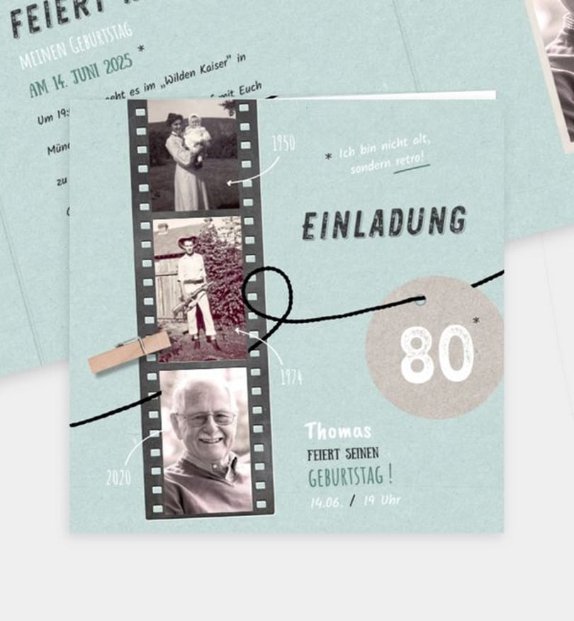 Einladungskarte Geburtstag Filmstreifen