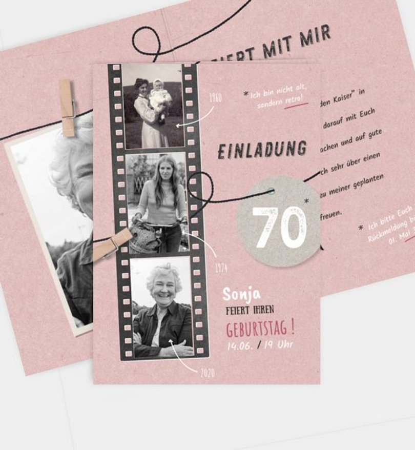 Einladungskarte Geburtstag Filmstreifen