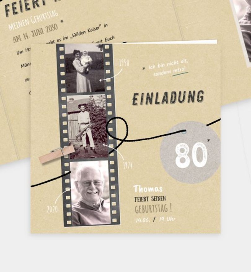 Einladungskarte Geburtstag Filmstreifen