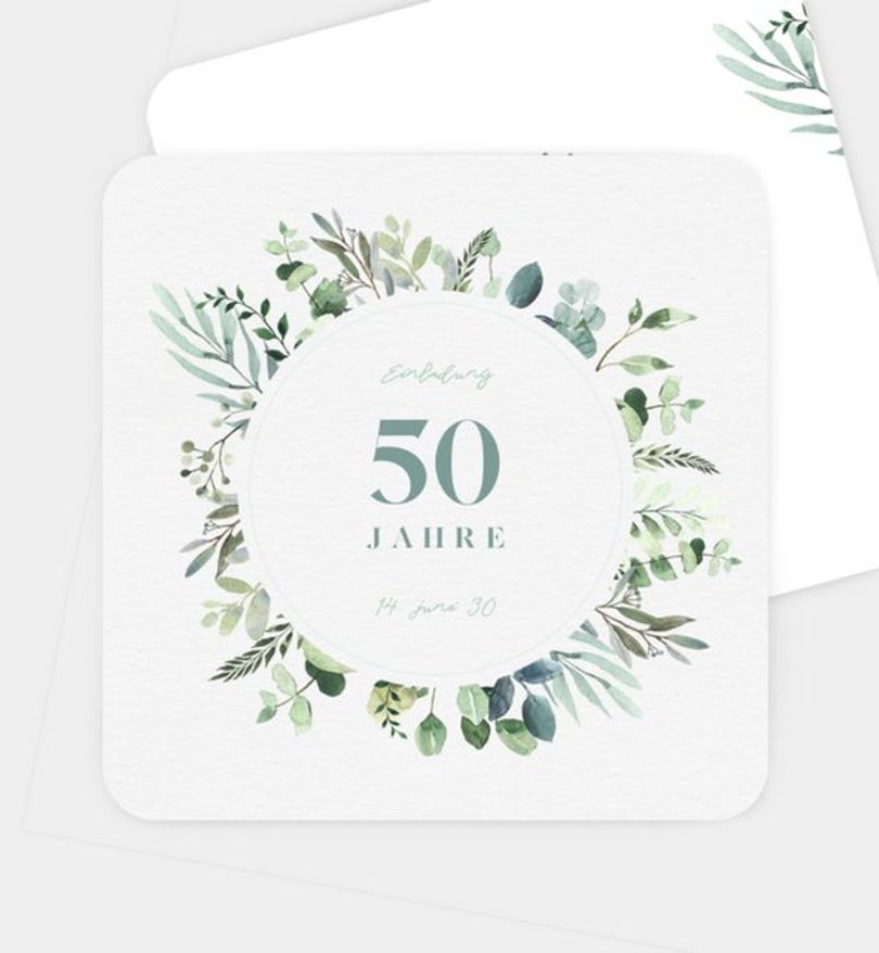 Einladungskarte Geburtstag Minty Flower · Crafty