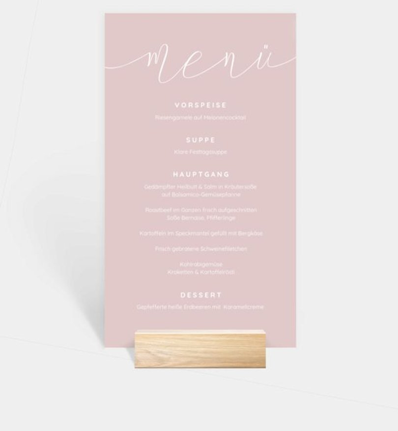 Menükarte Geburtstag Ehrentag