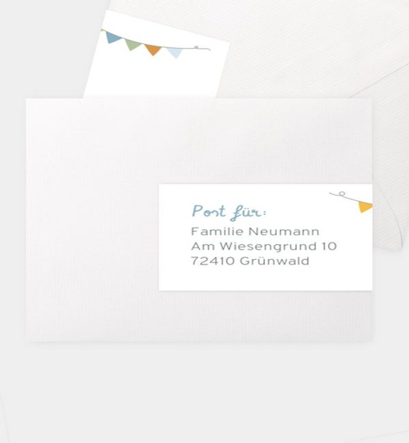 Adressaufkleber Kindergeburtstag Girlande