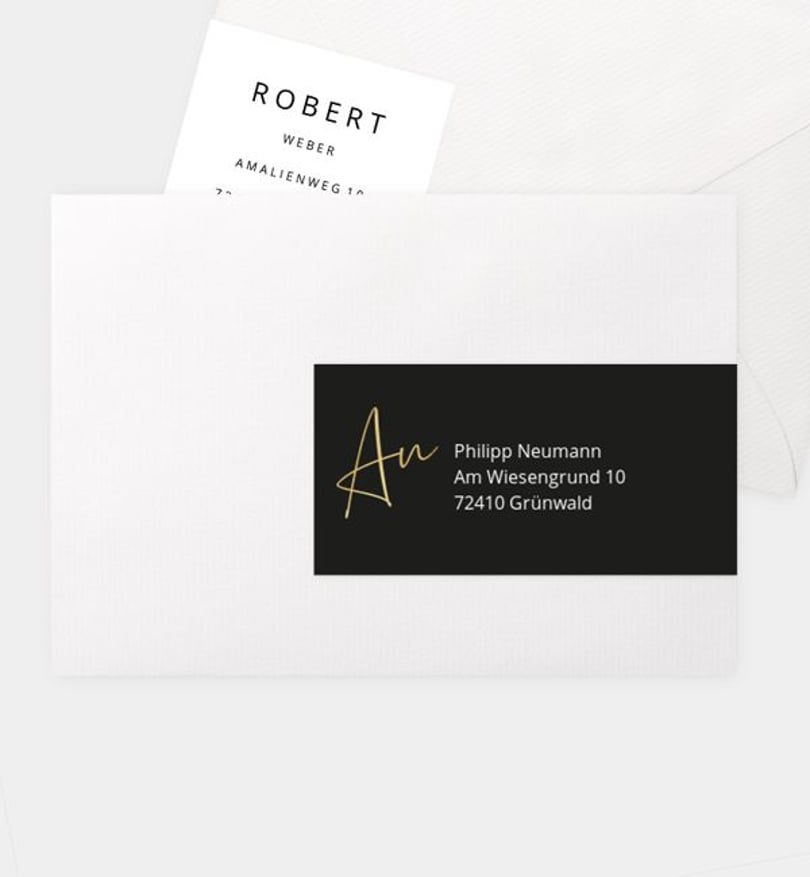 Adressaufkleber Geburtstag Goldstreif