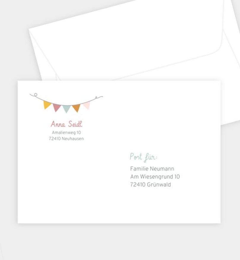 Briefumschlag einschulung/briefumschlag/occasion Girlande