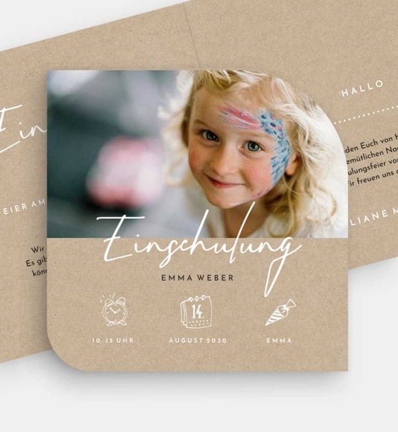 Einladungskarte Einschulung Crafty Icons