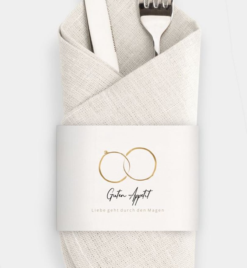 Besteck Servietten-Zubehör Hochzeit Ringe