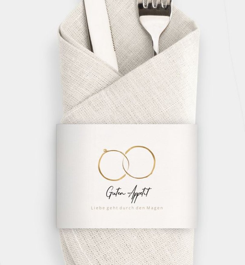 Besteck Servietten-Zubehör Hochzeit Ringe