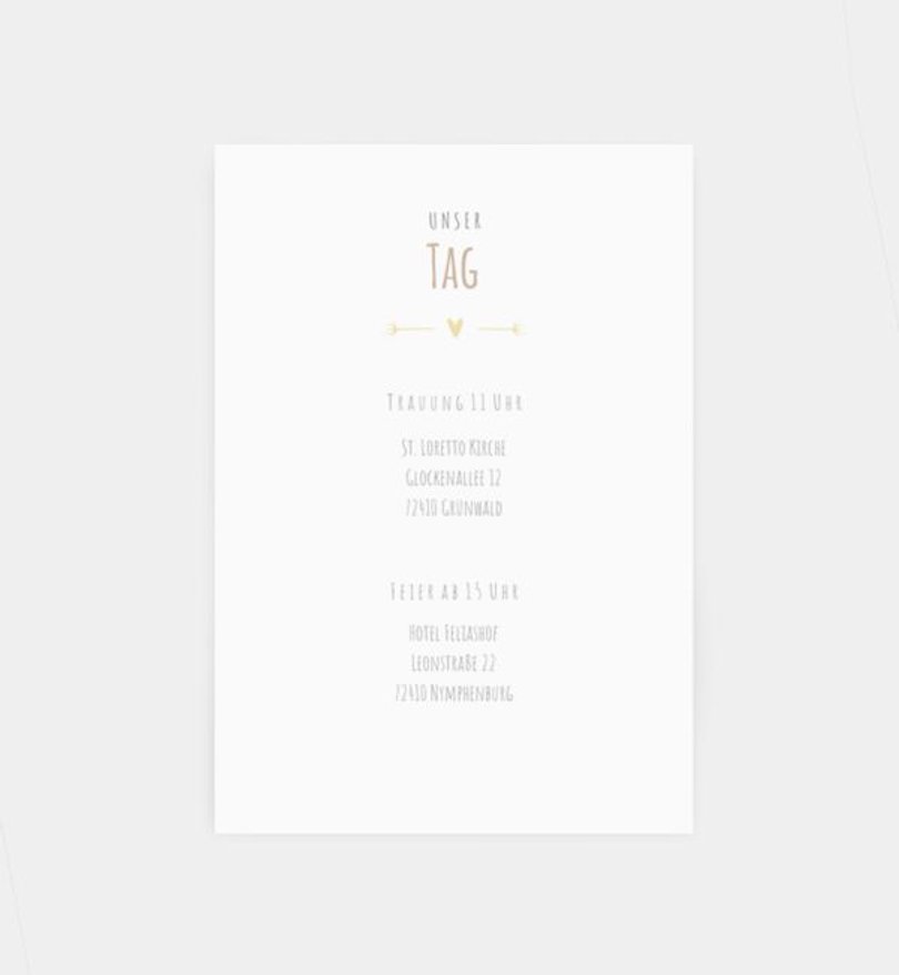 Einlegeblatt bedruckt Hochzeit Vintage Love