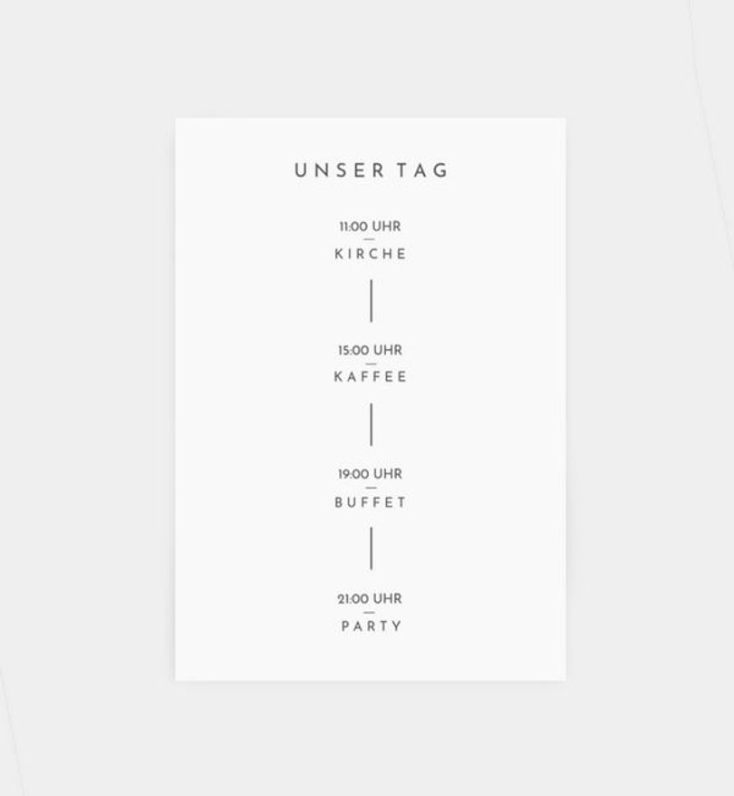 Einlegeblatt bedruckt Hochzeit Polaroid