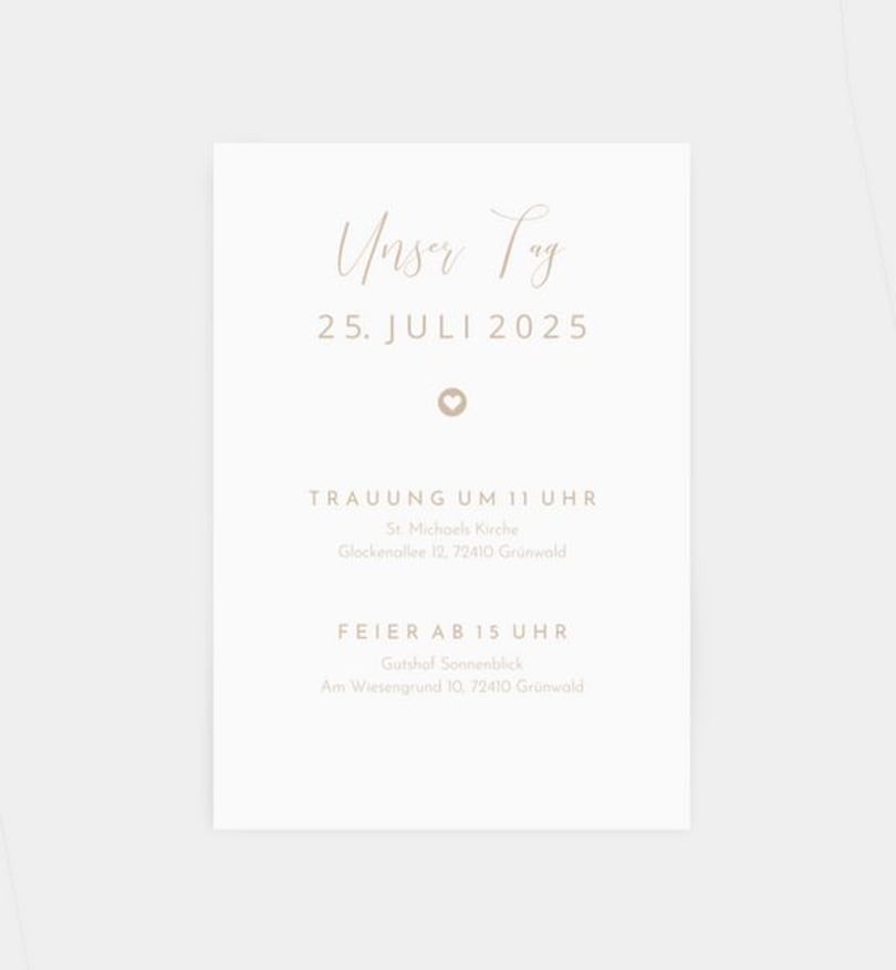 Einlegeblatt bedruckt Hochzeit Easy Wedding