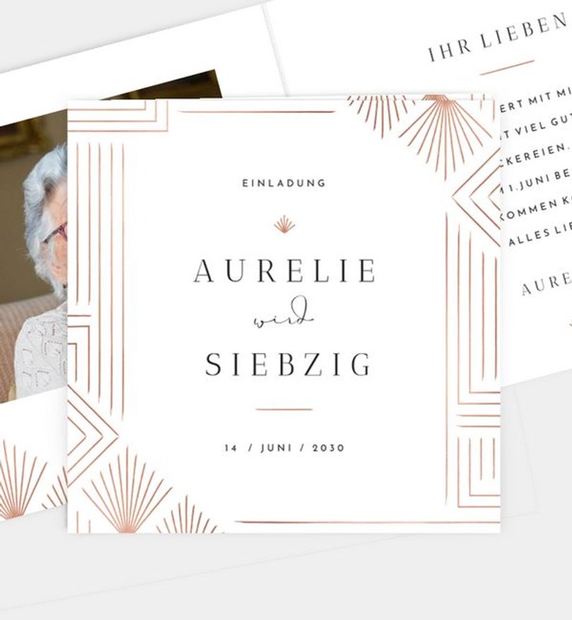 Einladungskarte Geburtstag Art Deco