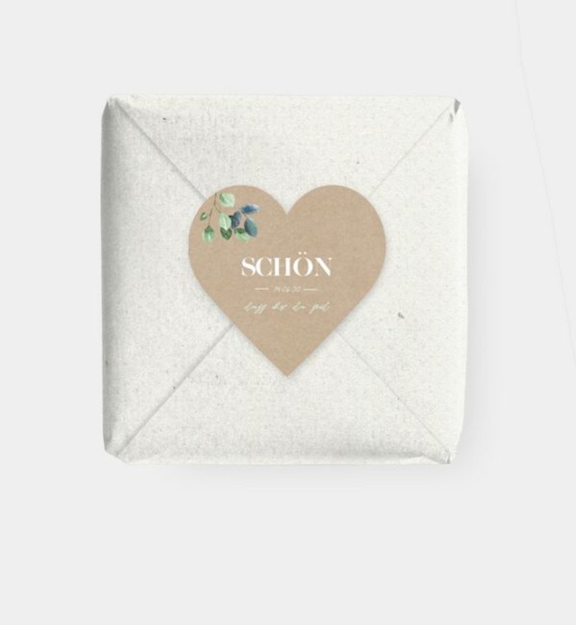 Geschenkaufkleber Hochzeit Minty Flower