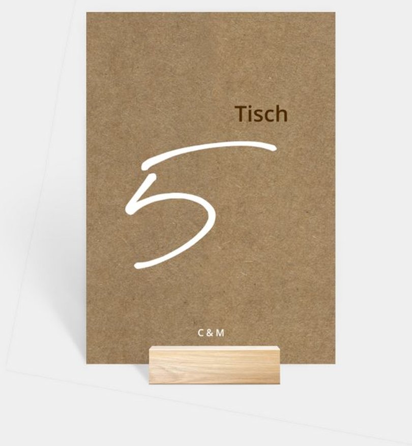 Tischnummer Hochzeit Volles Herz
