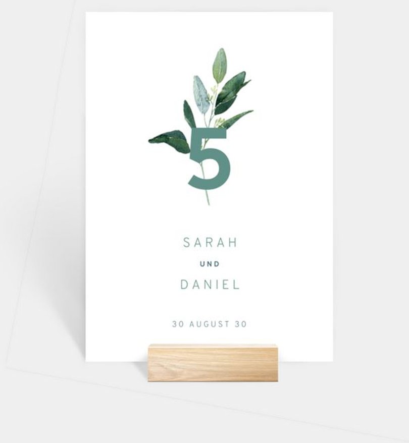 Tischnummer Hochzeit Greenbouquet