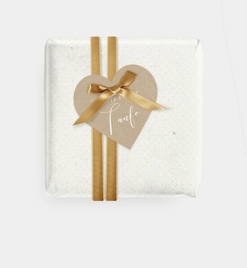 Geschenkanhänger Taufe Golden Confetti · Crafty