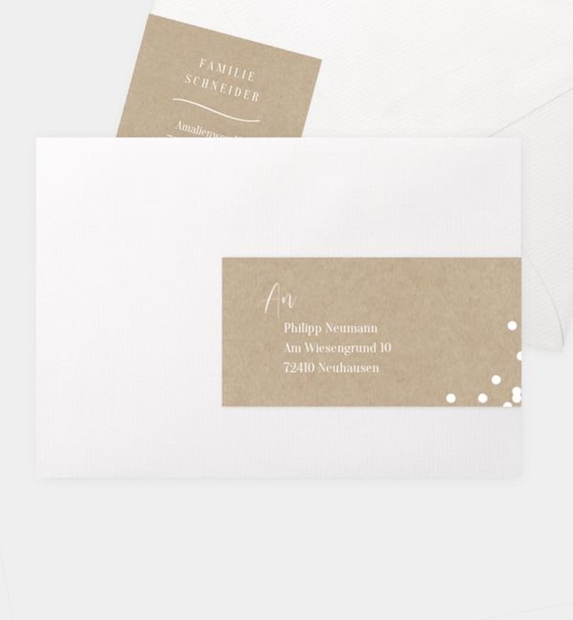 Adressaufkleber Taufe Golden Confetti · Crafty