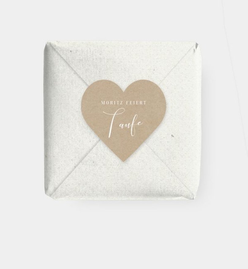 Geschenkaufkleber Taufe Golden Confetti · Crafty
