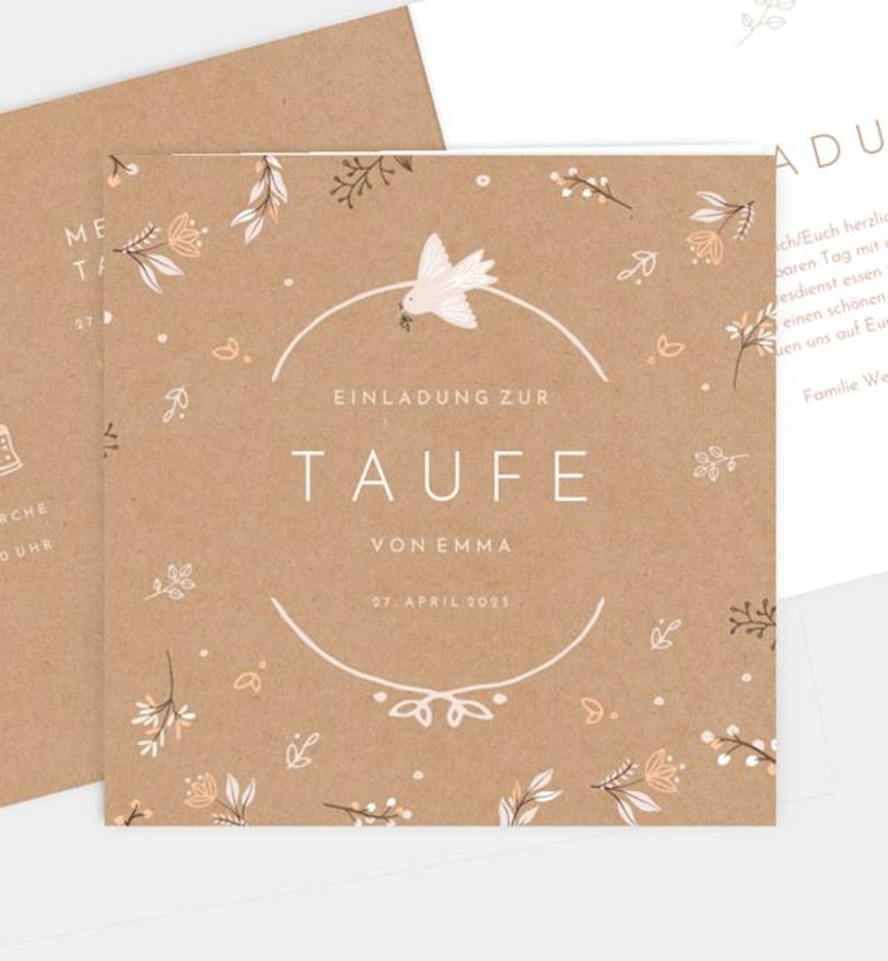 Einladungskarte Taufe Vogelgesang