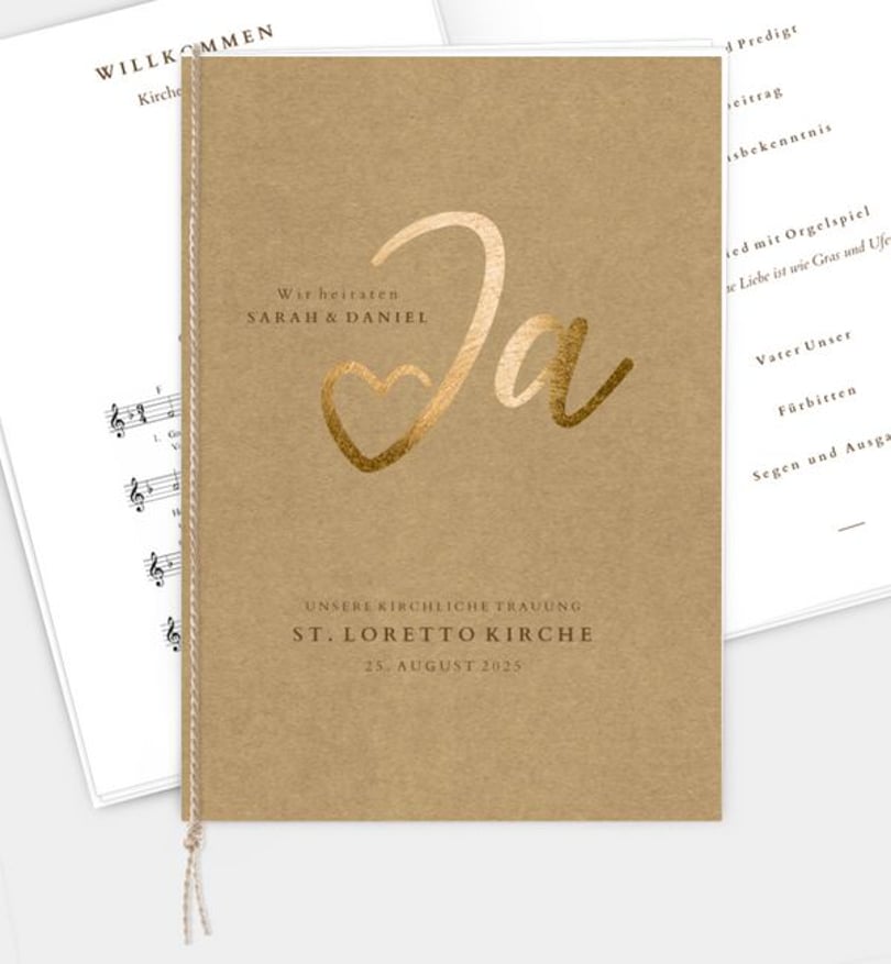 Kirchenheft Hochzeit Ja · Mitten ins Herz