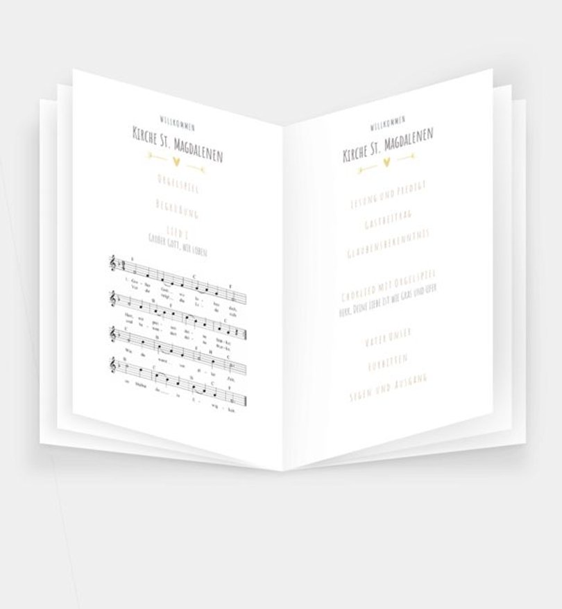 Einleger - Kirchenheft Hochzeit Vintage Love