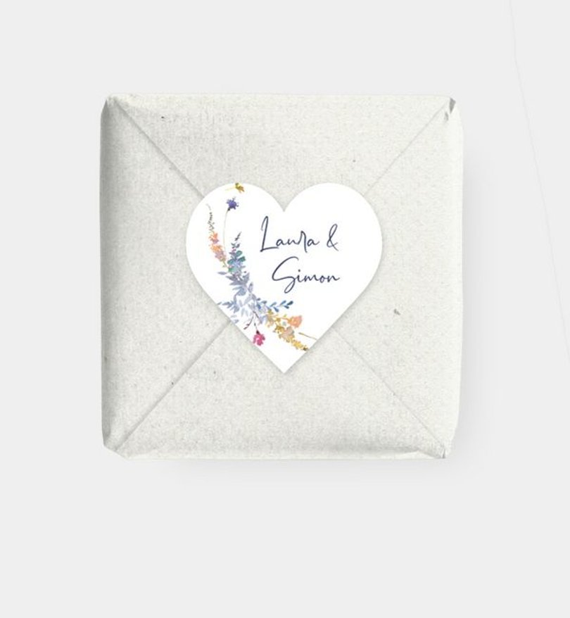 Geschenkaufkleber Hochzeit Sommerkranz