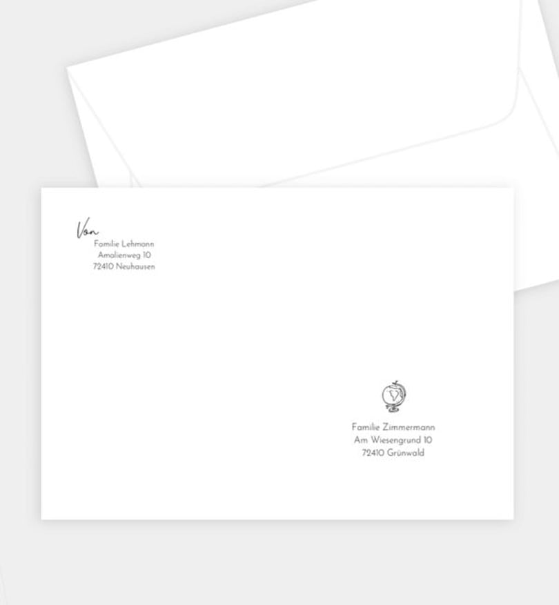 Briefumschlag Geburt Crafty Icons · Vintage
