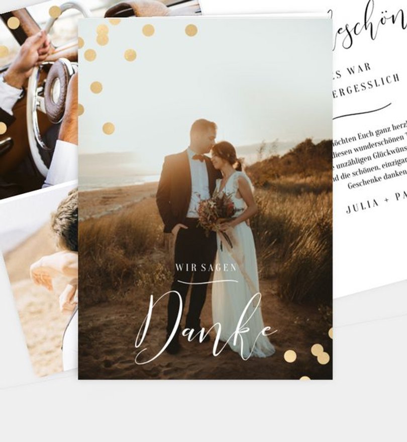 Dankeskarte Hochzeit Confetti Love