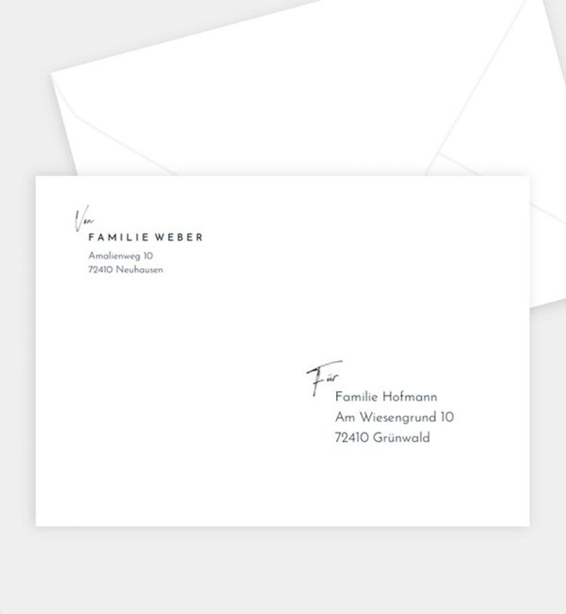 Briefumschlag Geburt Herzstück