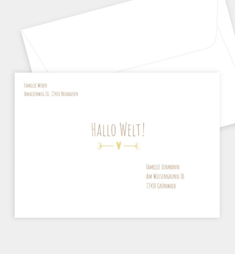 Briefumschlag Geburt Vintage Love · Crafty
