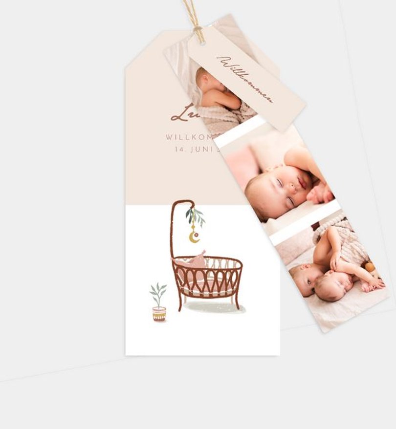 Einladungskarte Geburt Boho Babywelt