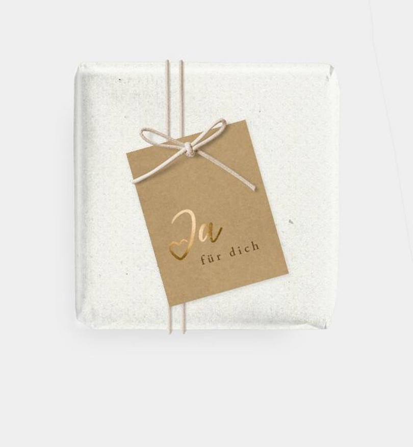 Geschenkanhänger Hochzeit Ja · Mitten ins Herz