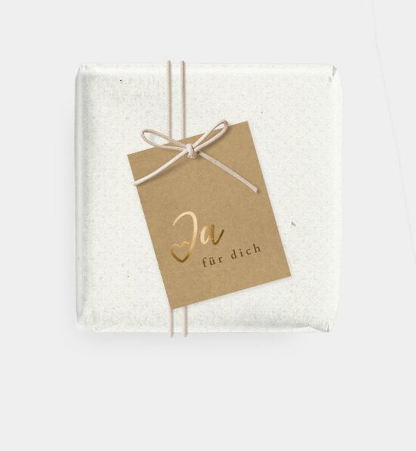 Geschenkanhänger Hochzeit Ja · Mitten ins Herz