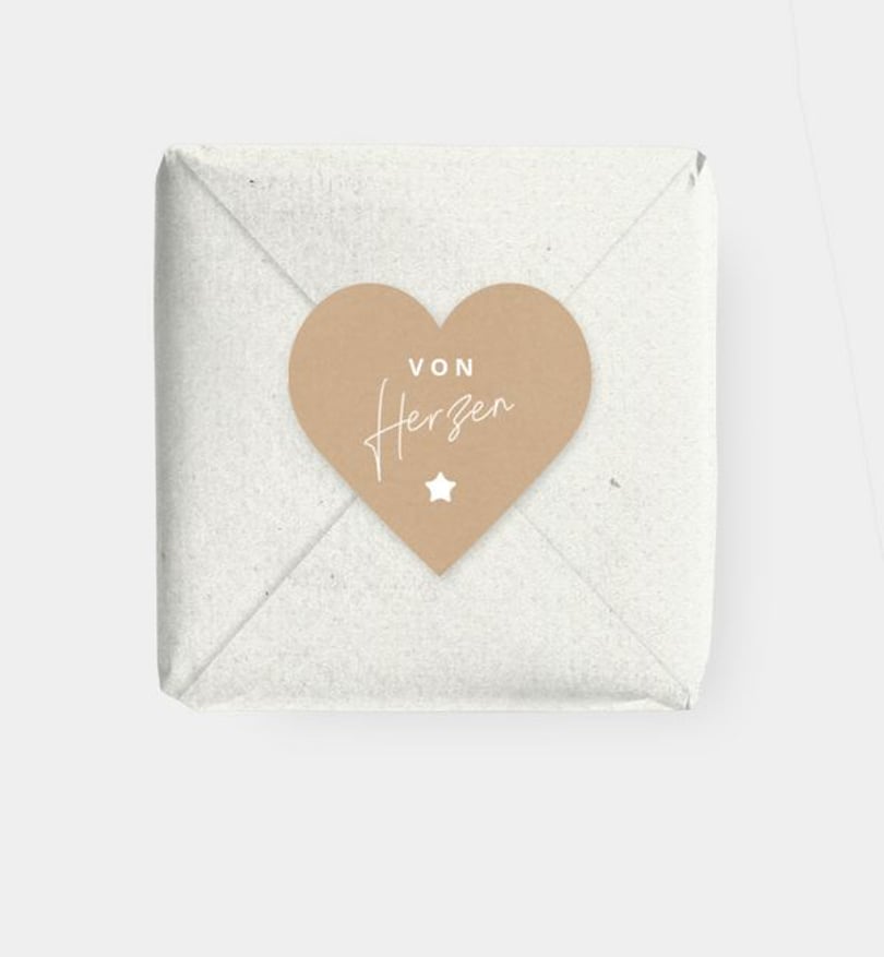 Geschenkaufkleber Geburt Von Herzen · Vintage